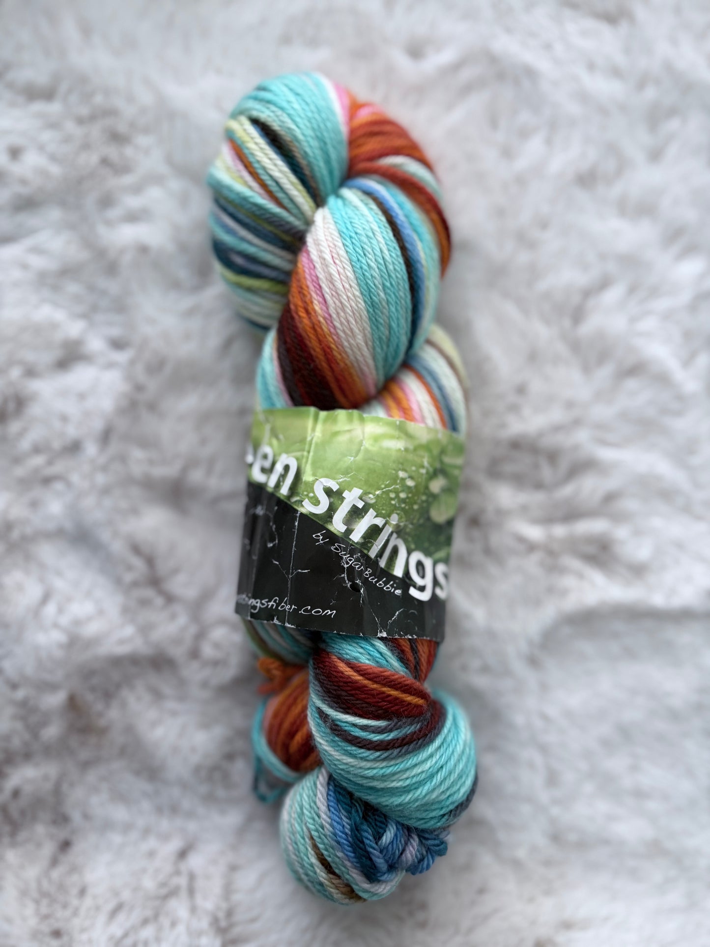 *DESTASH green strings // koto with pink // worsted