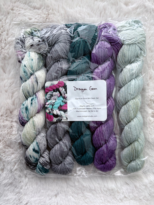 *DESTASH vivid yarn studio // dragon gem // sock minis